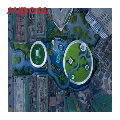 Cast Acrylic Panel Two Rings PVC Transparent Blue Large Adult Inflatable Pool Outdoor