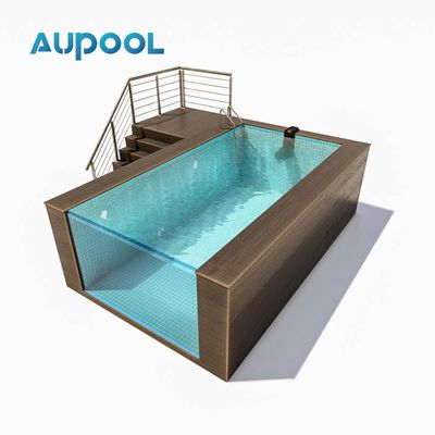 20Ft Portable Prefab Container Family Pool with Lucite Acrylic and Density 1.2g/cm3