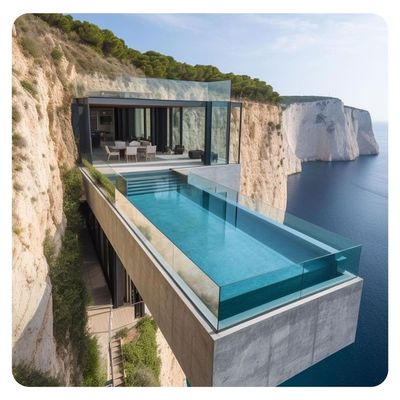 Fiberglass Acrylic Swimming Pool for Customer's Demand and Clear Outdoor Glass Panels