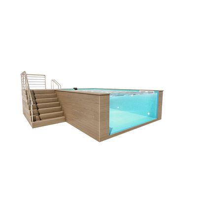 Clear Pool Window Prefabricated Steel Frame Container Pool for Above Ground Swimming