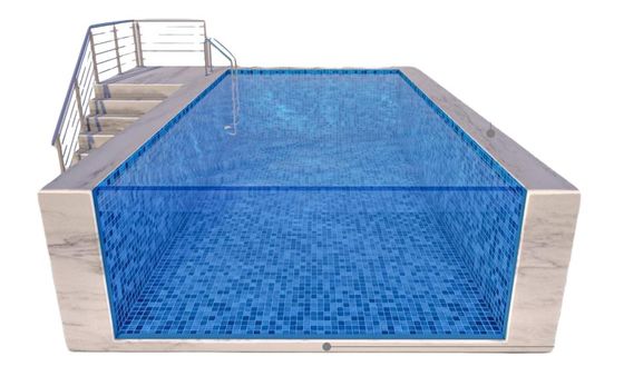 Clear Pool Window Prefabricated Steel Frame Container Pool for Above Ground Swimming