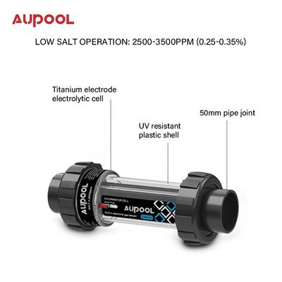 15-45g Chlorine Output Salt Chlorine Generator AUPOOL 2 In 1 For Public Swimming Pool