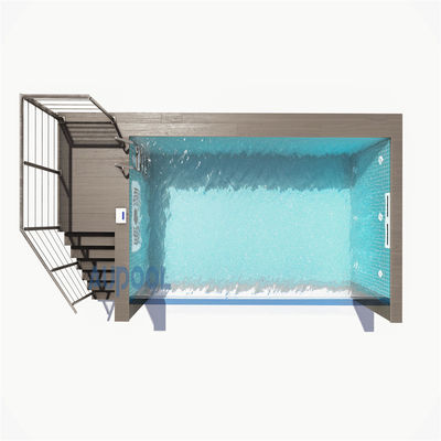 AUPOOL 2000L Series Standard Countercurrent Trainer Long Side Transparent Swimming Pool
