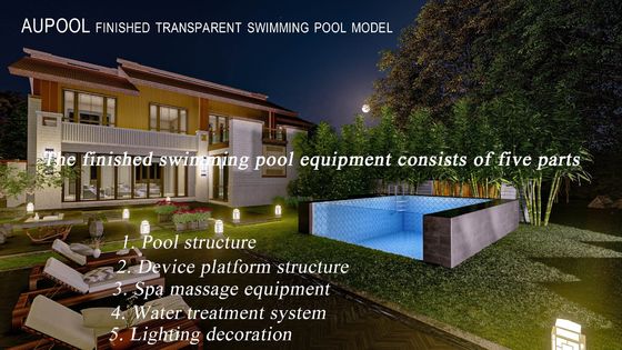 Two Water Pumps Complete Filtration Prefabricated Swimming Pool for Underground Space