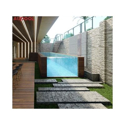 Acrylic Sheet Aupool Frame Swimming Pool with Jade Inlaid Marble Surface Material