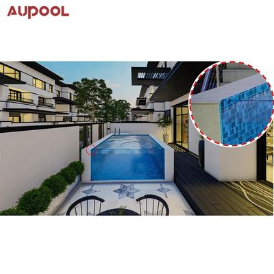Jade Inlaid Marble Surface Material Swimming Pool With Acrylic Window For Easy Install