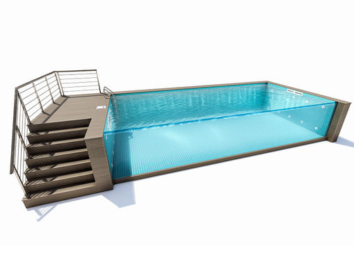 Outdoor Clear Acrylic Prefabricated Swimming Pool with Customized Panel Thickness