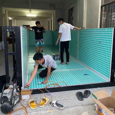 Customized Stainless Steel Above Ground Pool with Coffee Color Wood Plastic Board
