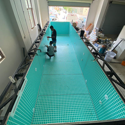 Customized Stainless Steel Above Ground Pool with Coffee Color Wood Plastic Board