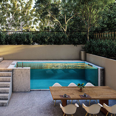 Custom Cast Clear Acrylic Swimming Pool Clear Coffee Color Wood Plastic Board Perspex