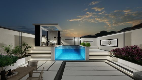 Custom Cast Clear Acrylic Swimming Pool Clear Coffee Color Wood Plastic Board Perspex