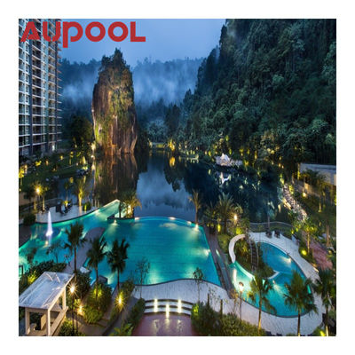 Cast Acrylic Panel Two Rings PVC Transparent Blue Large Adult Inflatable Pool Outdoor