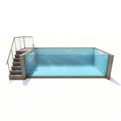 Modular Prefab Luxury Swimming Pool with Acrylic Panel Window and Mosaic Pattern Panels