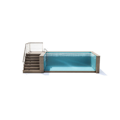 Cutting Service Steel Structure Prefab Pool with 100mm Acrylic Window from AUPOOL OEM