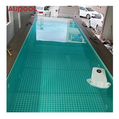 Cutting Service Steel Structure Prefab Pool with 100mm Acrylic Window from AUPOOL OEM