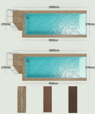 Clear Acrylic Panel AUPOOL Fiberglass Outdoor Baby Swimming Pools With Ladder And Heat Pump For Kids