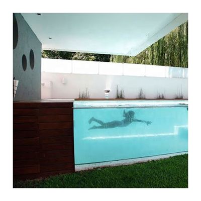 Customized Clear Acrylic Wall Sheet Prefab Pool with Filter Tank and Brown Desig