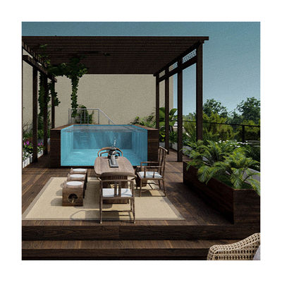 31 Years Non-Yellowing Glass Panel Wall Outdoor Custom Rectangle Prefab Swimming Pool