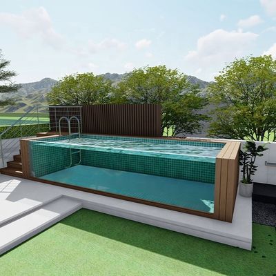 Prefabricated Pool with Clear Acrylic Panel Window and Stainless Steel Main Structure