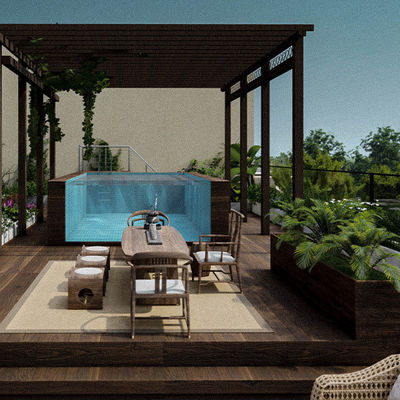 AUPOOL Prefab Swimming Pool Acrylic Panel Window and Counter Current with Fliter Pump