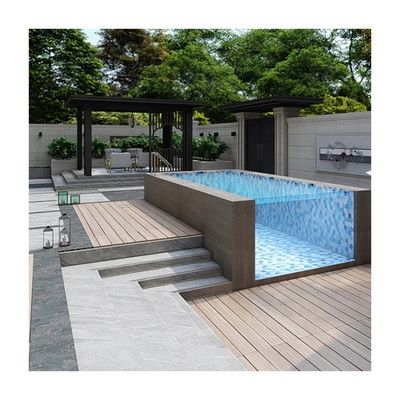 Endless Function Prefab Pool with Acrylic Panel Window and Stainless Steel Construction