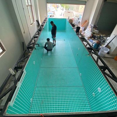 Endless Function Prefab Pool with Acrylic Panel Window and Stainless Steel Construction