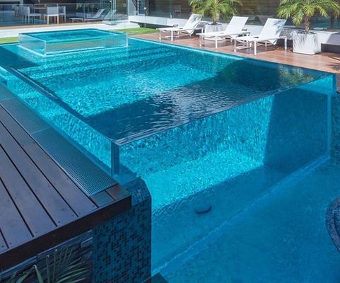 High Light Transmission Villa Pool Modern Design Outdoor Swimming Pool Diaphaneity 93%
