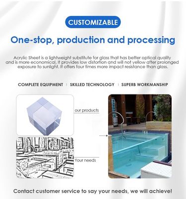 High Light Transmission Villa Pool Modern Design Outdoor Swimming Pool Diaphaneity 93%
