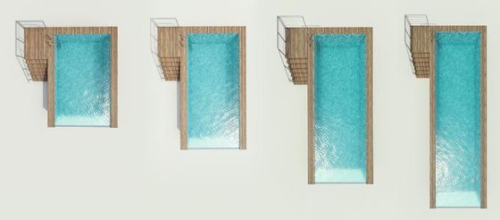 Composite Plate Steel Structure FRP Optional Acrylic Side Panels for Pool Water Park