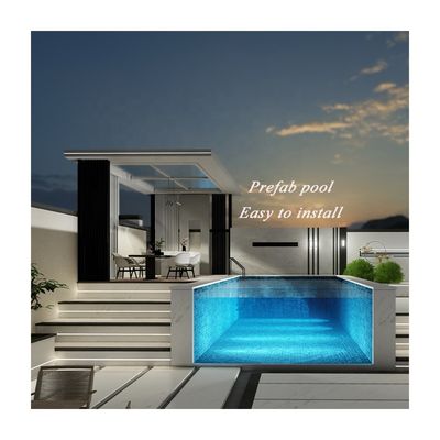 Transparent Custom Glass Wall Prefab Swimming Pool for Backyard Modular Pool Builders