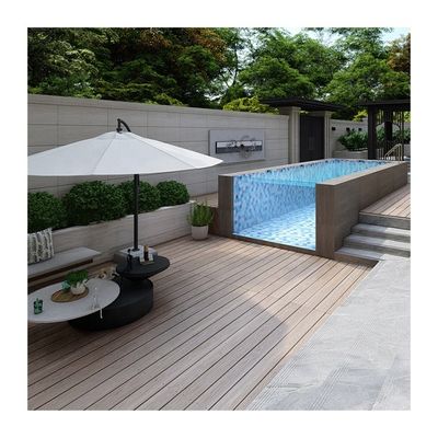 Wood plastic board coffee color above ground luxury swimming pools for holiday villages