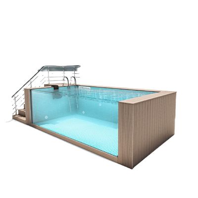 Resort Villa Hotel Swimming Pool with Pool Window Prefab Modular and 100mm Thickness