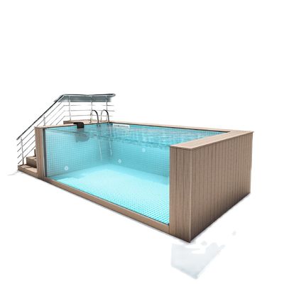 Water Villa Swimming Pool Endless Spa with Large Clear Acrylic and Carbon Fiber Board