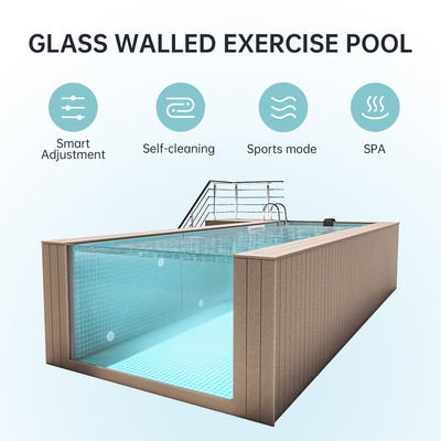 High Light Transmission Fibreglass Rectangular Mobile Swimming Pool for Large Family Patio