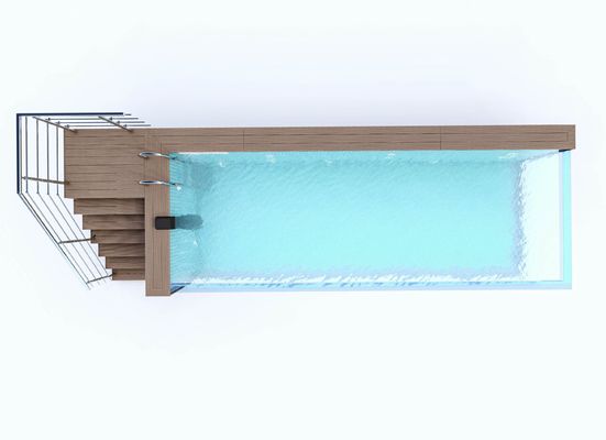 Designer Shipping Container Pools Acrylic Swimming Pool With Transparent Design