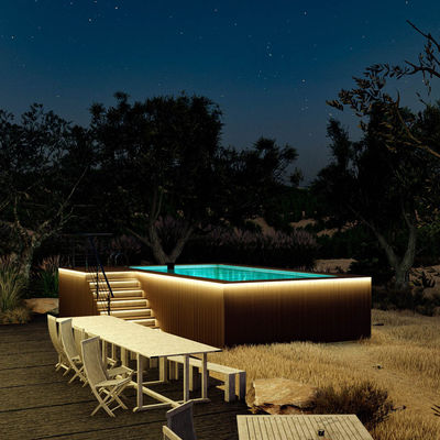 Ground Container Pools Prefab Swimming Pool Made of Composite Steel Plate and FRP