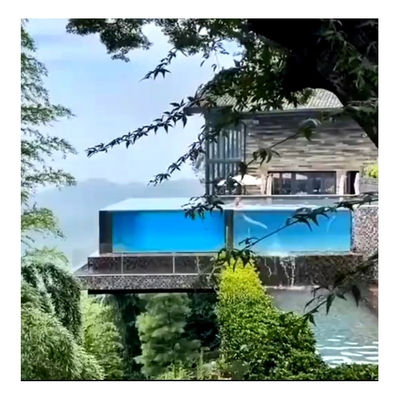 Customized Modern Rooftop Acrylic Outdoor Swimming Pool with Transparent Infinity Wall