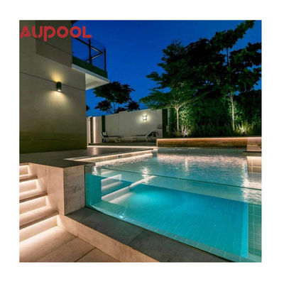 Outdoor Swimming Pool with Clear/Transparent Acrylic Waterfall Wall and Sheets Kit