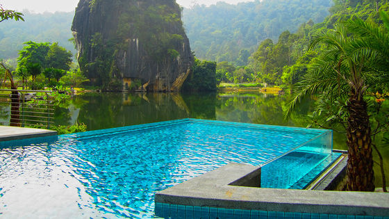 Backyard Infinity Edge Pool with Acrylic Glass View Window and 30-950mm Thickness