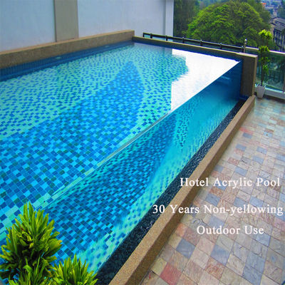 Villa Pool Outdoor Edge to Edge Tempered Fiberglass Pool Glass Swimming Pool Wall