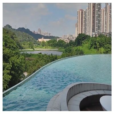 AUPOOL Acrylic Fibreglass Material Swimming Pool with Spa Massage and Acrylic Window