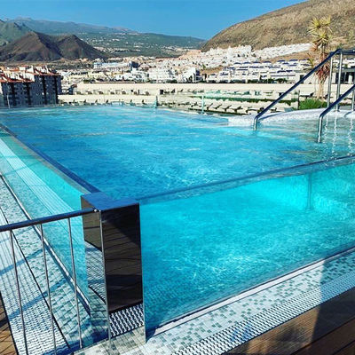 Acrylic Swimming Pool with Above Ground Glass Construction and Thickness 30mm-950mm